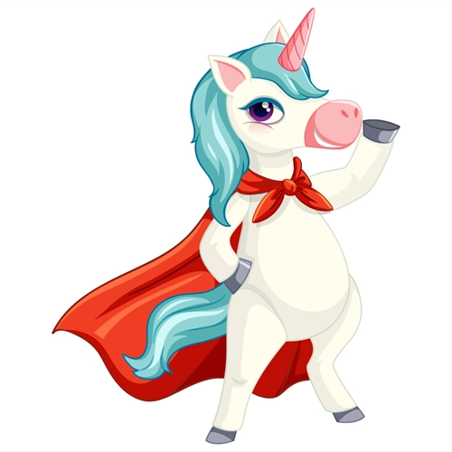 Superhero Unicorn Transparent Sticker